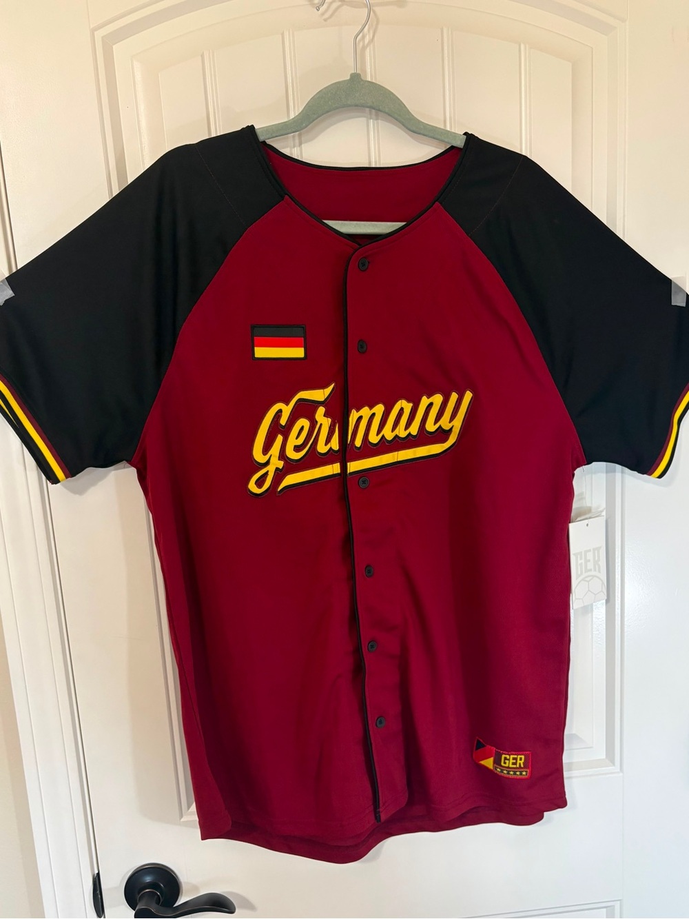 Germany Red & Black  Baseball Jersey by